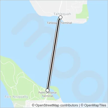 TAHLEQUAH - POINT DEFIANCE Ferry Line Map