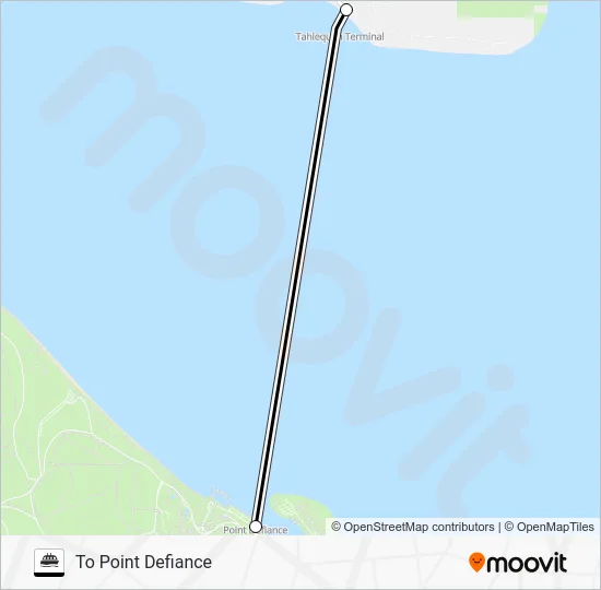 TAHLEQUAH - POINT DEFIANCE Ferry Line Map