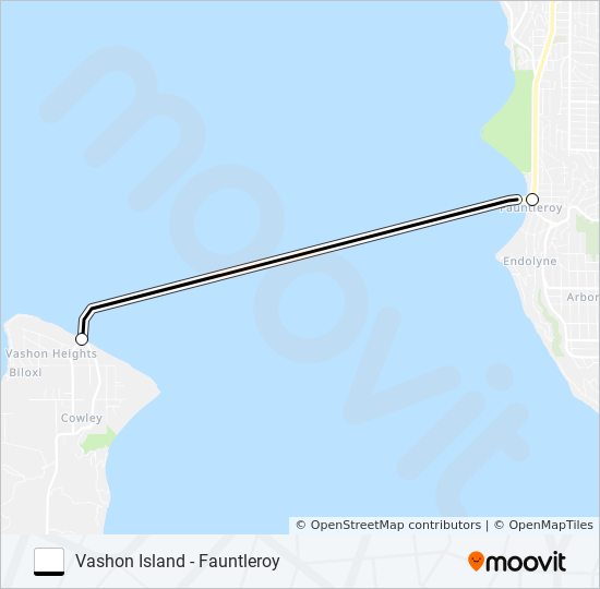 VASHON ISLAND - FAUNTLEROY ferry Line Map