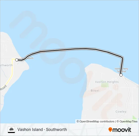 VASHON ISLAND - SOUTHWORTH Ferry Line Map