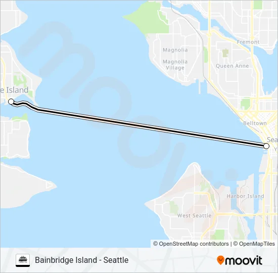 BAINBRIDGE ISLAND - SEATTLE Ferry Line Map
