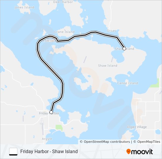 FRIDAY HARBOR - SHAW ISLAND ferry Line Map