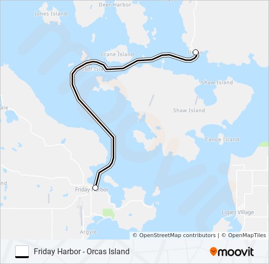 FRIDAY HARBOR - ORCAS ISLAND ferry Line Map