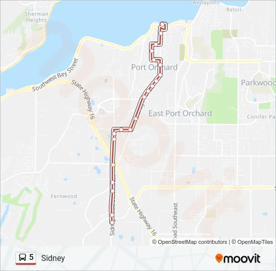 5 Bus Line Map