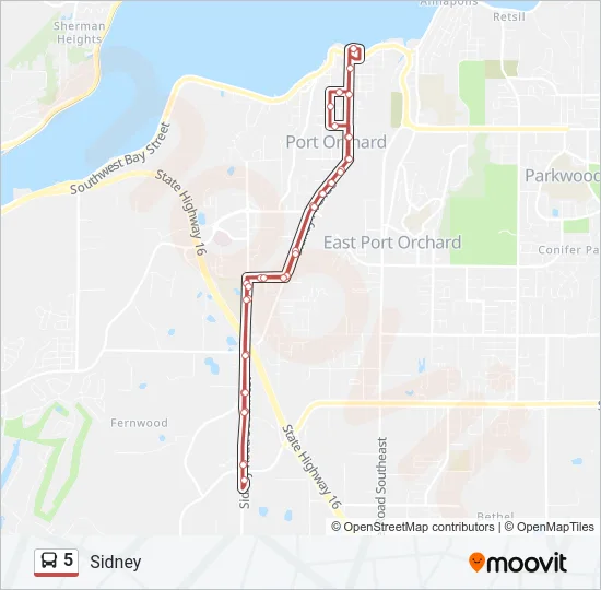 5 Bus Line Map