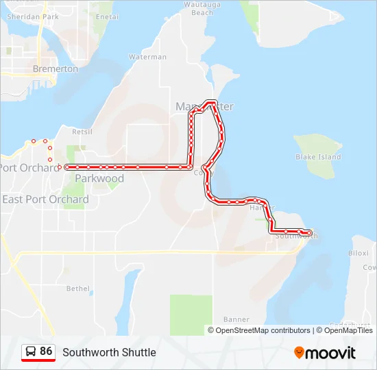 86 Bus Line Map