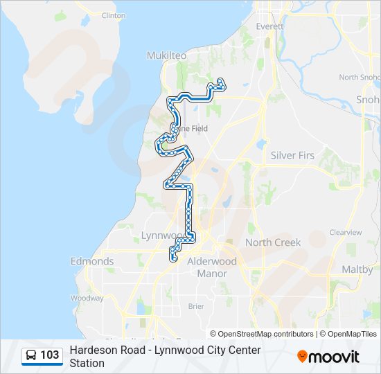 103 Bus Line Map