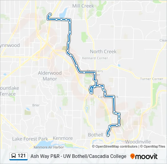 121 Bus Line Map