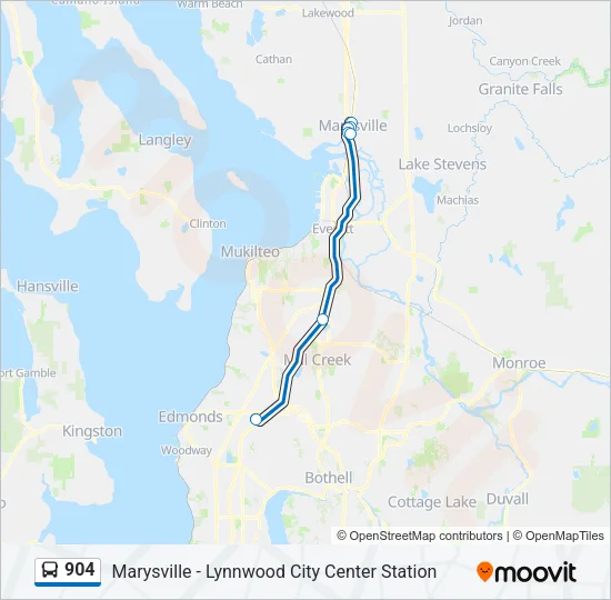 904 Bus Line Map