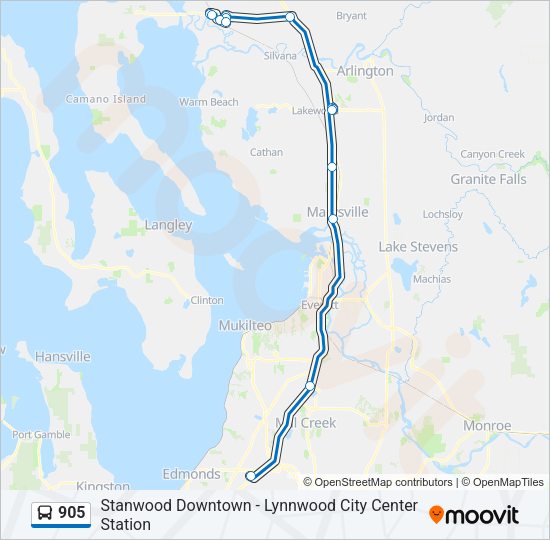 905 Bus Line Map