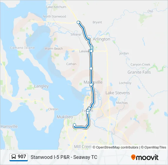 907 Bus Line Map