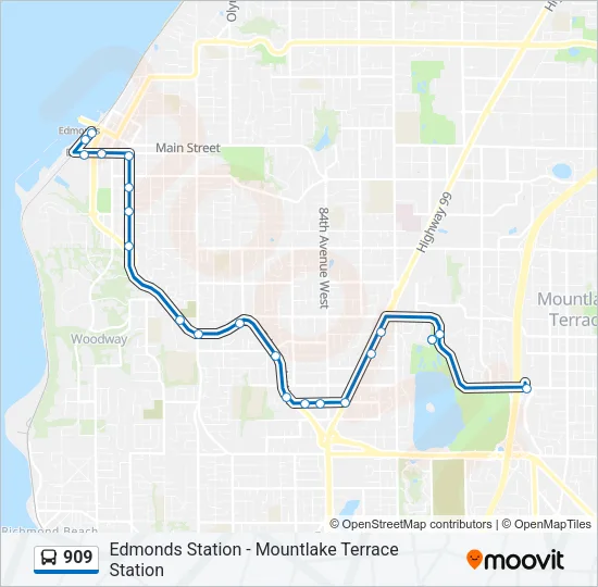 909 Bus Line Map