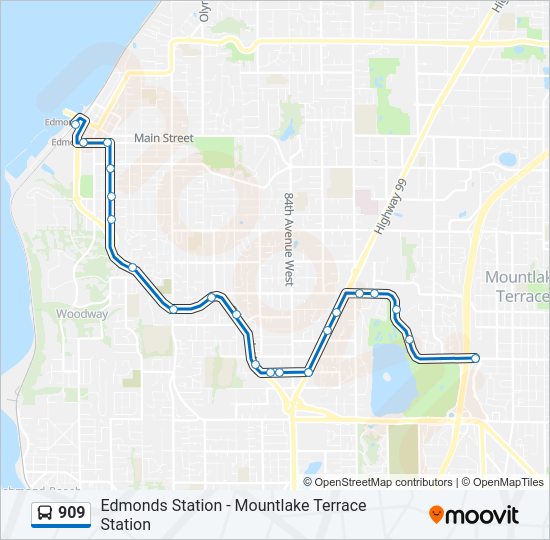 909 Bus Line Map