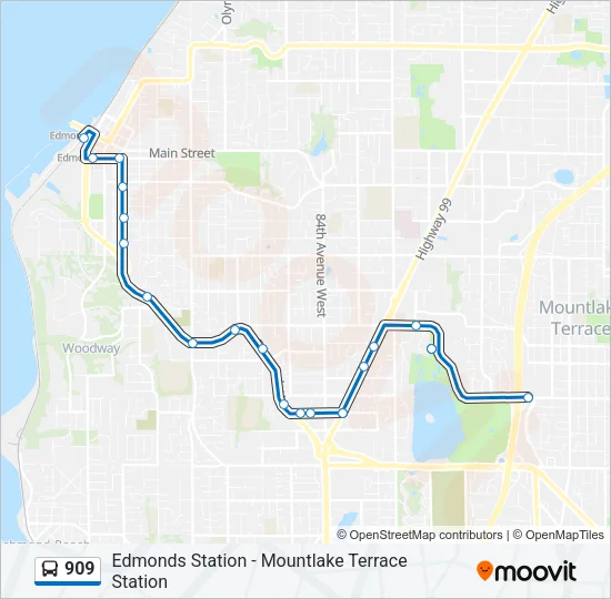 909 Bus Line Map