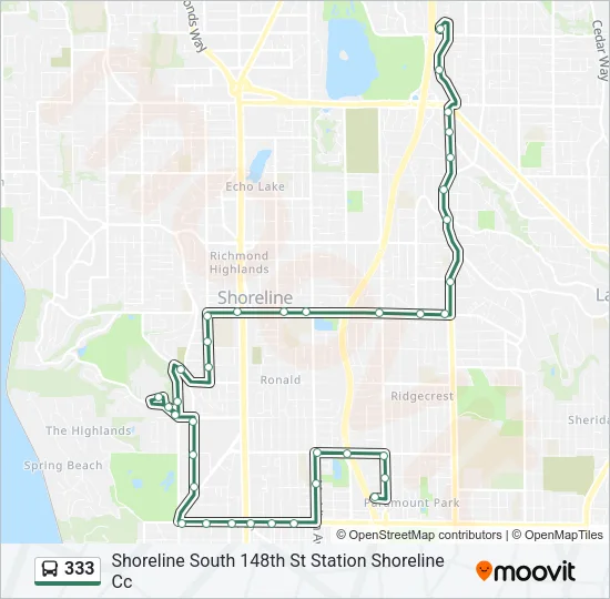 333 Bus Line Map