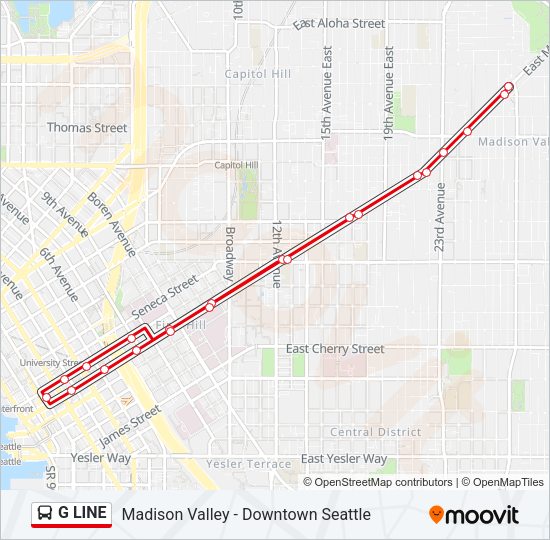 G LINE Bus Line Map