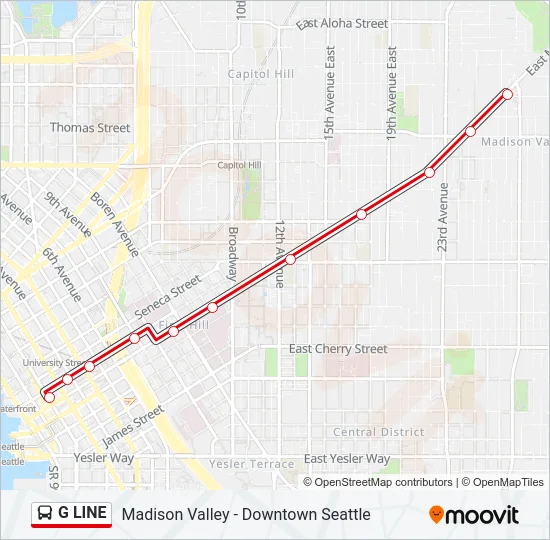 G LINE Bus Line Map