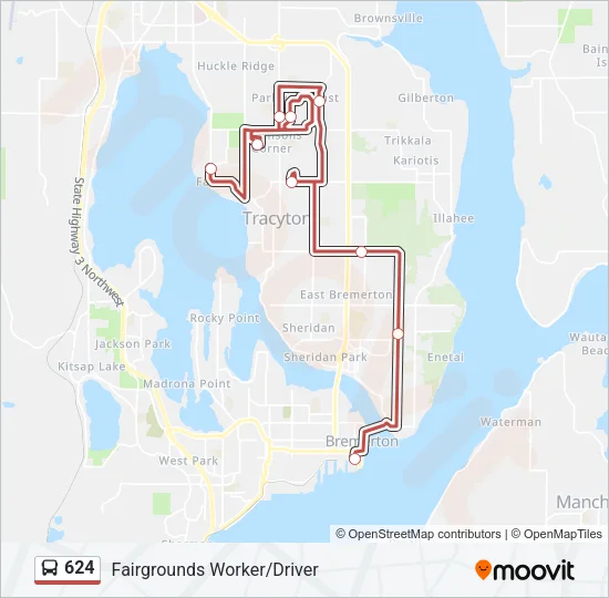 624 Bus Line Map