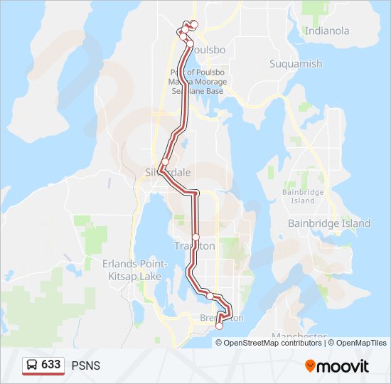 633 Bus Line Map