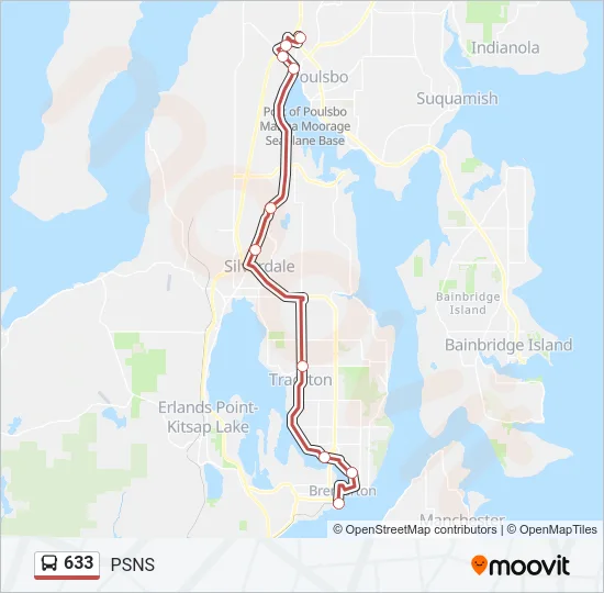 633 Bus Line Map