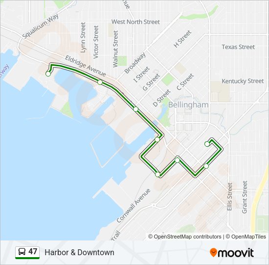 47 bus Line Map