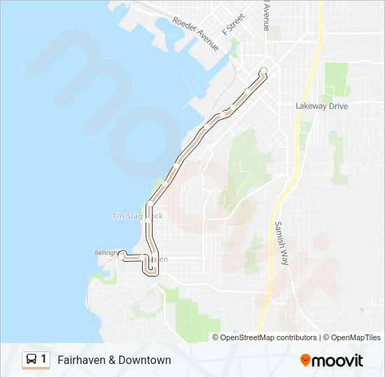 1 Bus Line Map