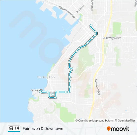 14 Bus Line Map