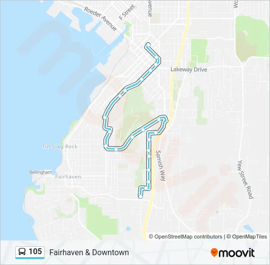 105 Bus Line Map