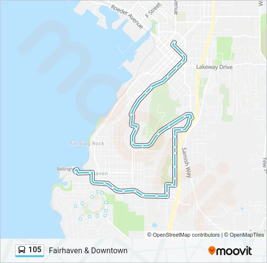 105 Bus Line Map