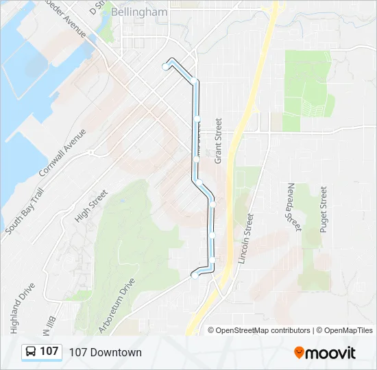 107 Bus Line Map