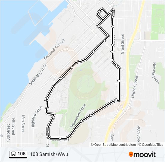 108 bus Line Map