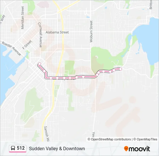 512 Bus Line Map