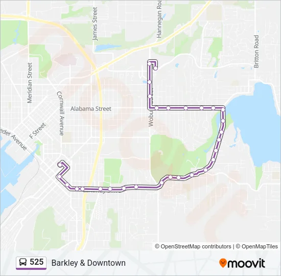 525 Bus Line Map
