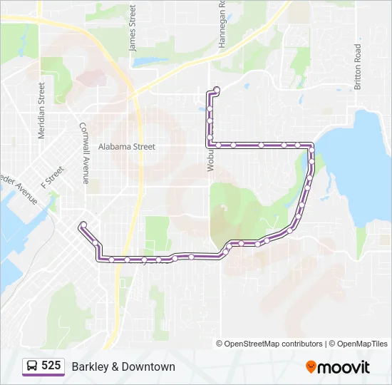 525 Bus Line Map