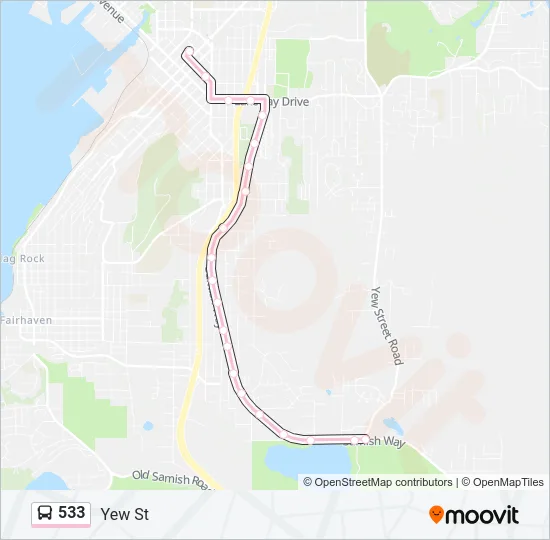 533 Bus Line Map