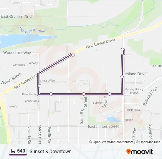 540 Bus Line Map