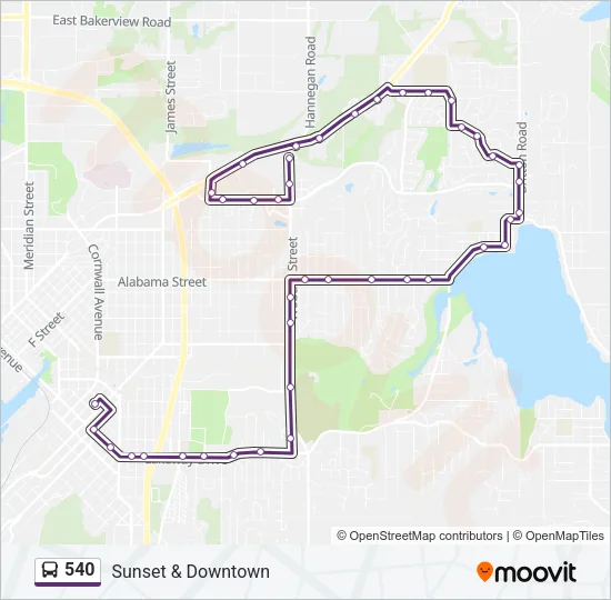 540 Bus Line Map
