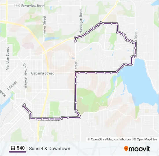 540 Bus Line Map