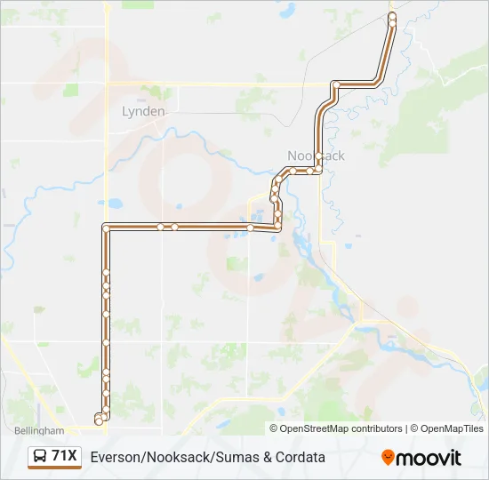 71X Bus Line Map