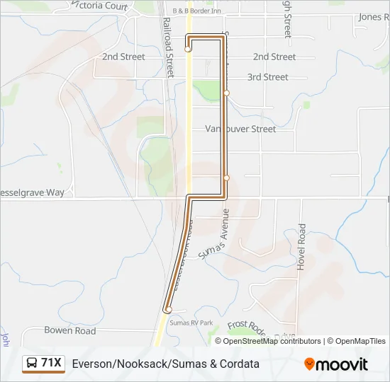 71X Bus Line Map