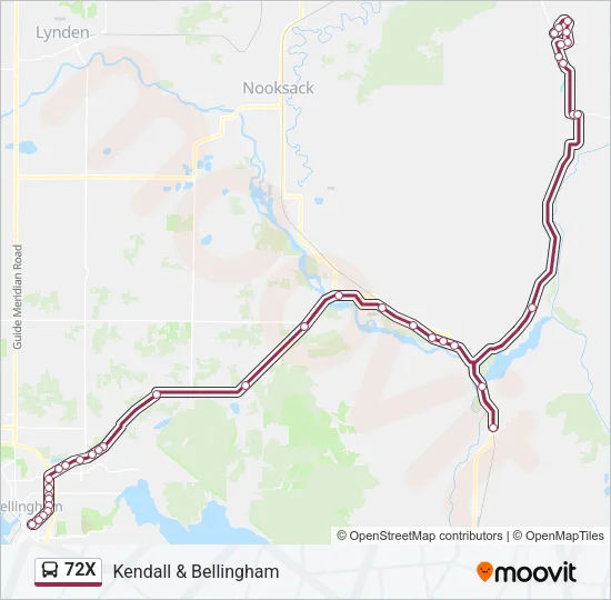 72X Bus Line Map
