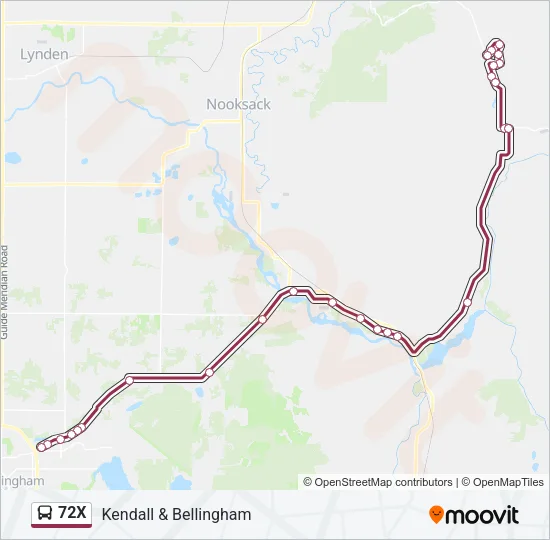 72X Bus Line Map