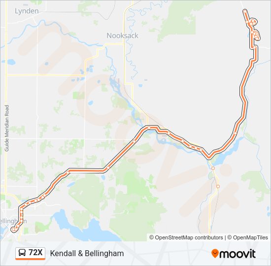 72X Bus Line Map