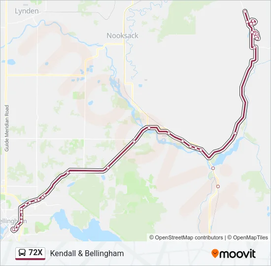 72X Bus Line Map