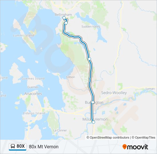 80X Bus Line Map