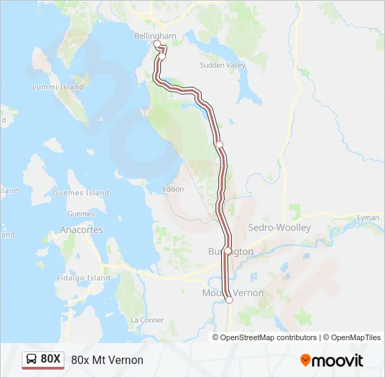 80X Bus Line Map