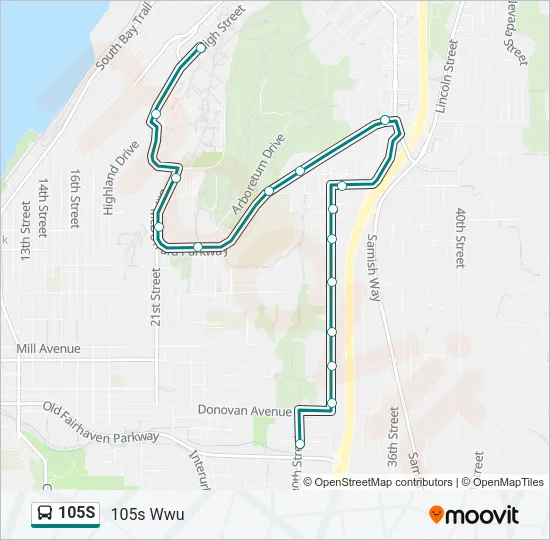 105S Bus Line Map