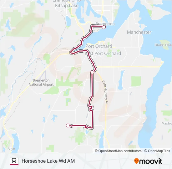 HORSESHOE LAKE WORKER/DRIVER Bus Line Map