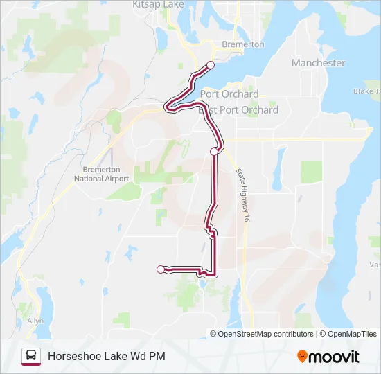HORSESHOE LAKE WORKER/DRIVER Bus Line Map