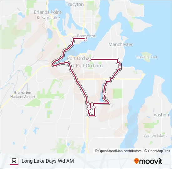 LONG LAKE DAYS WORKER/DRIVER Bus Line Map